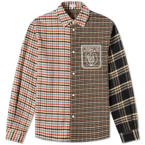 ELN Patchwork Flannel Shirt