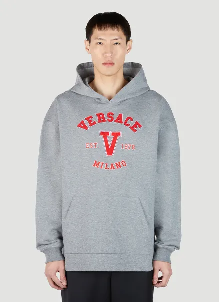 Varsity Logo Patch Hooded Sweatshirt