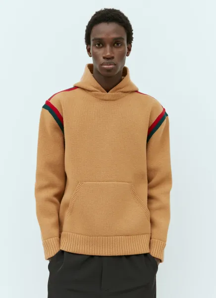 Wool Knit Hooded Sweatshirt