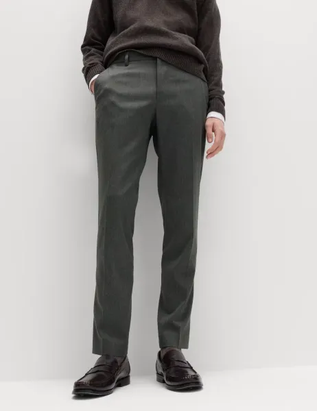 Marks & Spencer 2 Pack Slim Fit Stretch Smart Trousers Charcoal