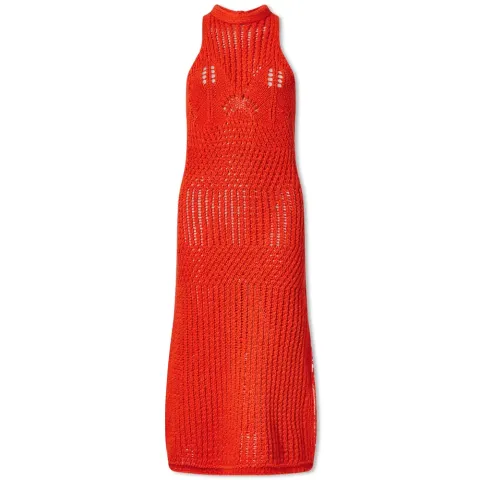 Kaubree Open Crochet Midi Dress
