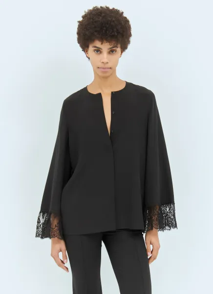 Collarless Fluid Blouse