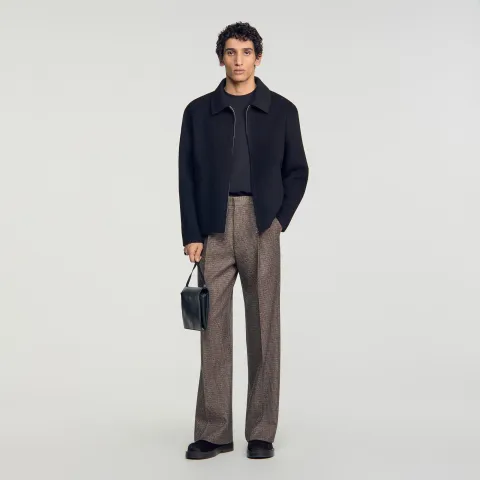 Wool zip-up jacket