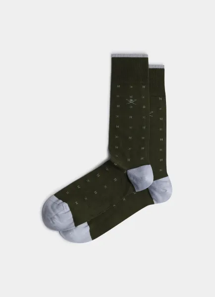 Mercerised Cotton Jacquard H Socks