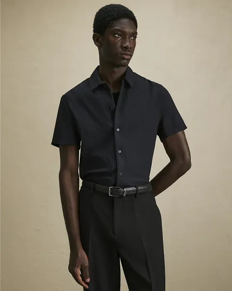 River Island Muscle Fit Ribbed Shirt