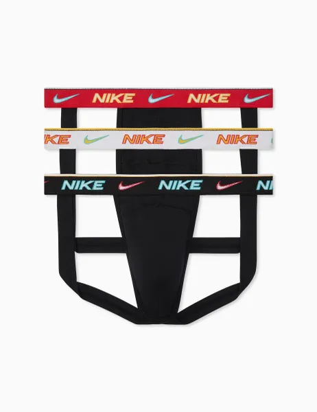 Nike 3 Pack Dri-Fit Cotton Stretch Jockstraps Black Mix