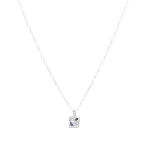 Raw Sapphire Square Necklace