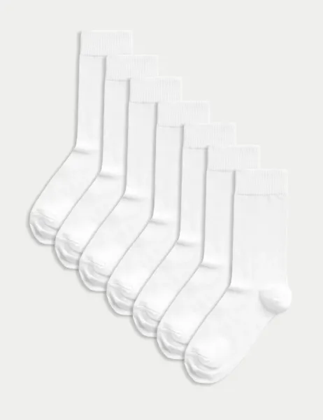 Marks & Spencer 7 Pack Cool & Fresh Cotton Rich Socks White
