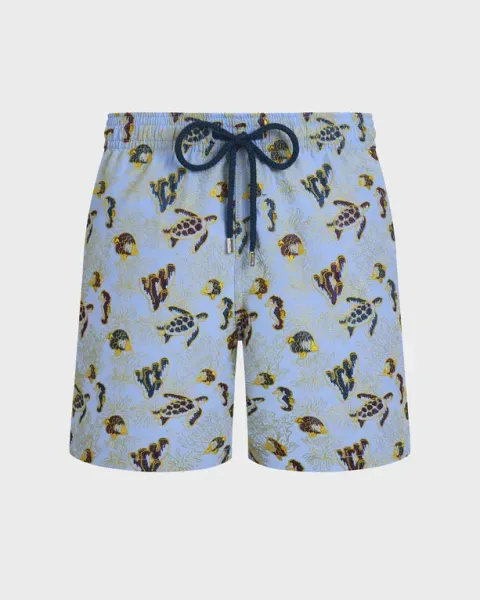 Vilebrequin Men Embroidered Swim Shorts Aquatic Life