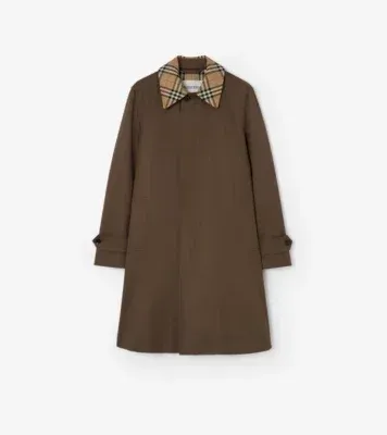 Mid-length Gabardine Car Coat in Mink brown