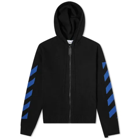 Diag Knit Zip Hoodie