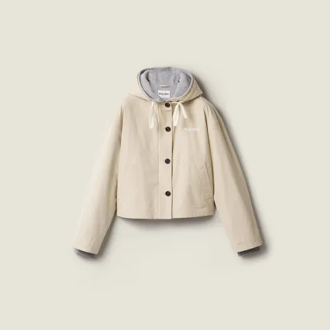 Panama cotton and fleece blouson jacket
