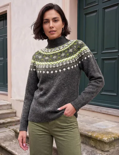 Roman Fair Isle Jumper Dark Grey