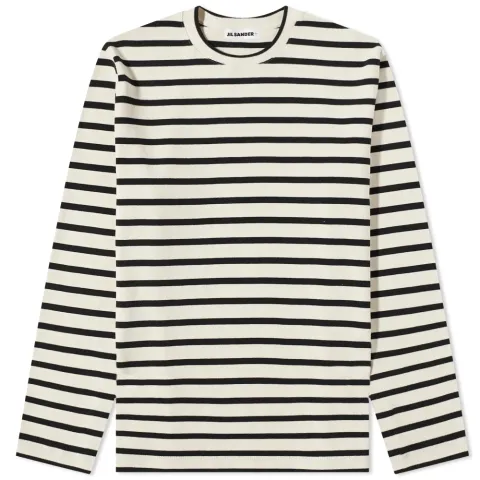Long Sleeve Plus Back Patch Striped T-Shirt