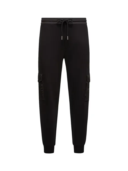 Men Cotton Blend Track Pants Black