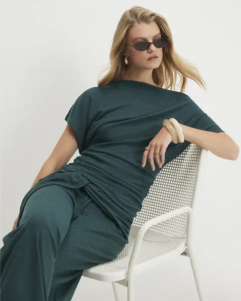 River Island Banded Hem Drape Top