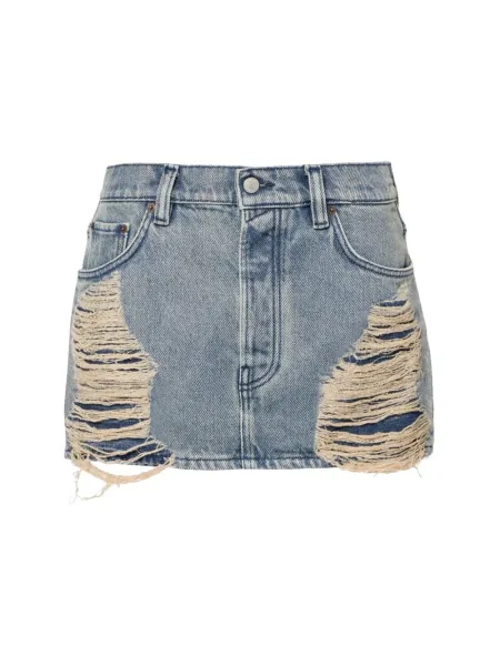Women Macaria Denim Mini Skirt Blue