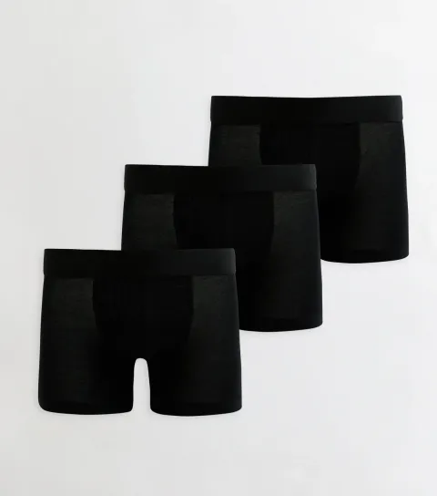 New Look Men's Pack Of 3 Black Boxers