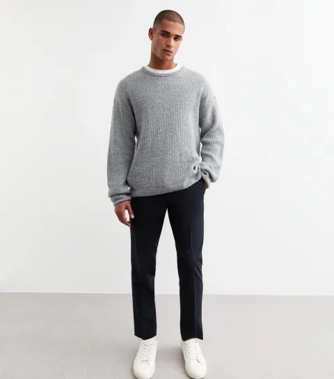 Men's Navy Regular Pressed Front Trousers