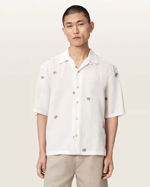 Feline Oversized Linen Blend Shirt
