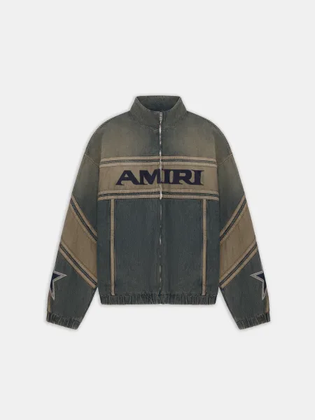 SPORT DENIM TRACK JACKET - Worn Slate