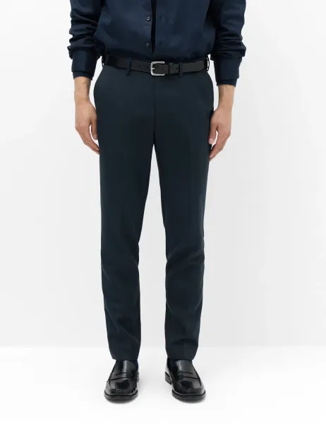 Marks & Spencer Slim Fit Smart Trousers Navy