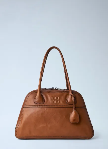 Embossed Leather Top Handle Bag