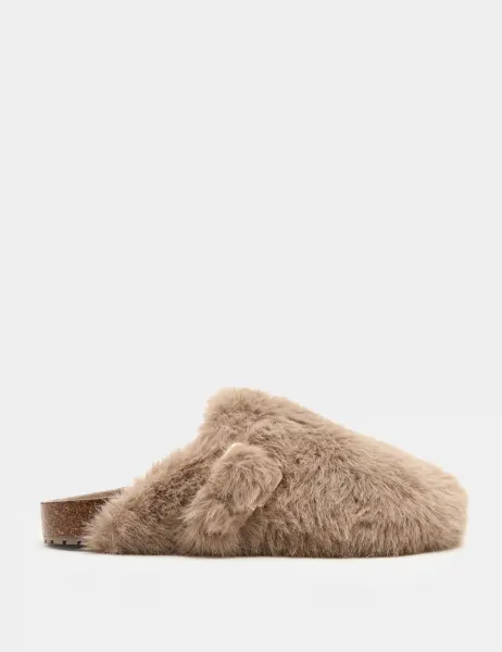 Marks & Spencer Faux Fur Mule Slippers Mink