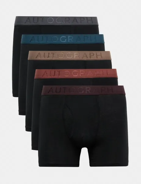 Autograph 5 Pack Supersoft Trunks Black Mix
