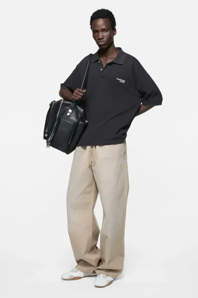 Washed logo polo