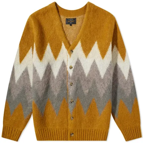 Chevron Stripe Jacquard Mohair Cardigan