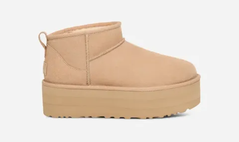 Classic Ultra Mini Platform Boot for Women, Suede/Polyester/Wool