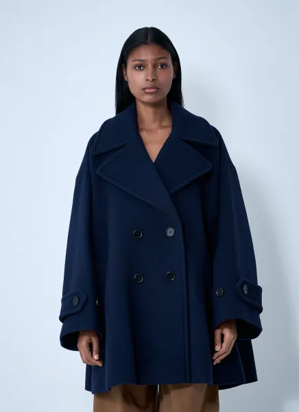Double-Breasted Wool-Blend Coat