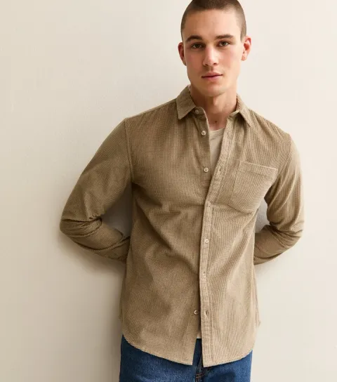 Men's Stone Waffle Relaxed Cord Shirt