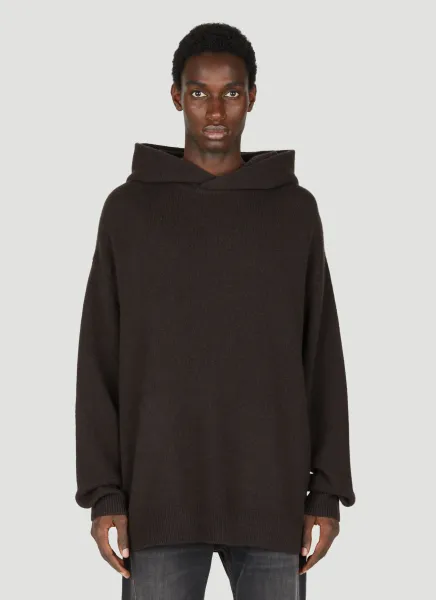 Wool Cashmere Knit Hooded Sweatshirt