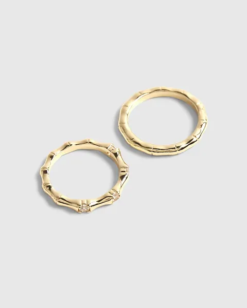 River Island Diamond Simulant 2 Pack Rings