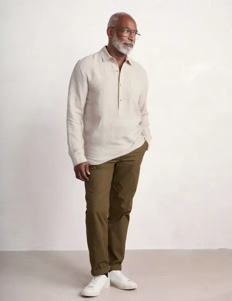 Seasalt Cornwall Relaxed Fit Pure Linen Overhead Shirt Natural