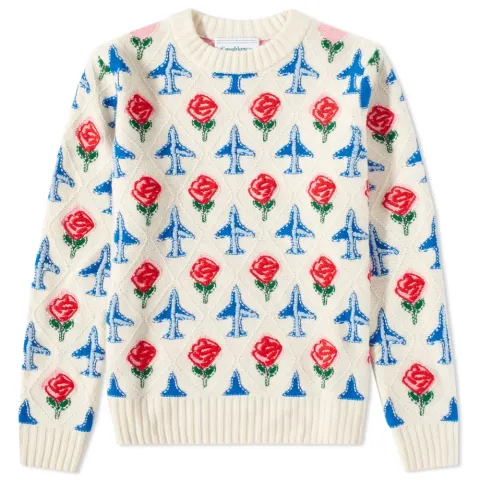 Rose & Plane Argyle Crew Knit