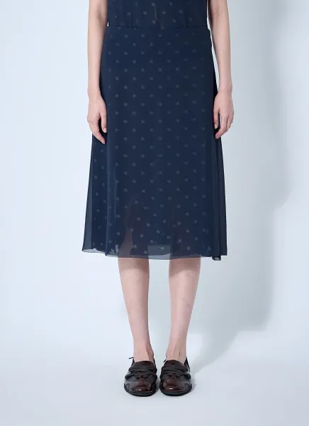 Mesh Layered Midi Skirt