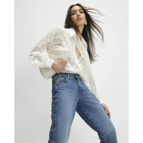 River Island Organza Polka Dot Blouse