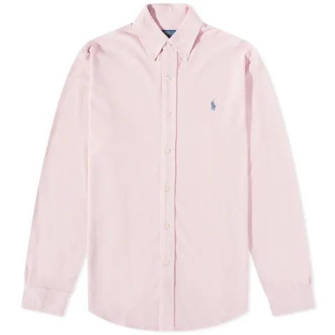 Slim Fit Button Down Pique Shirt
