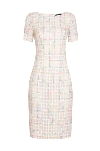 Angie Dress in Cream/Multi Tweed