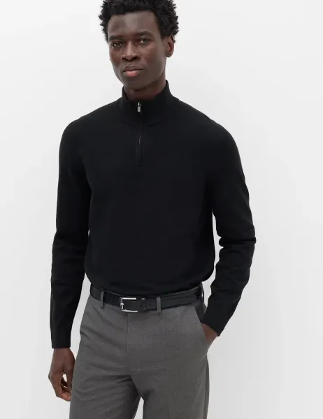 Marks & Spencer Air-Yarn Half Zip Jumper Black