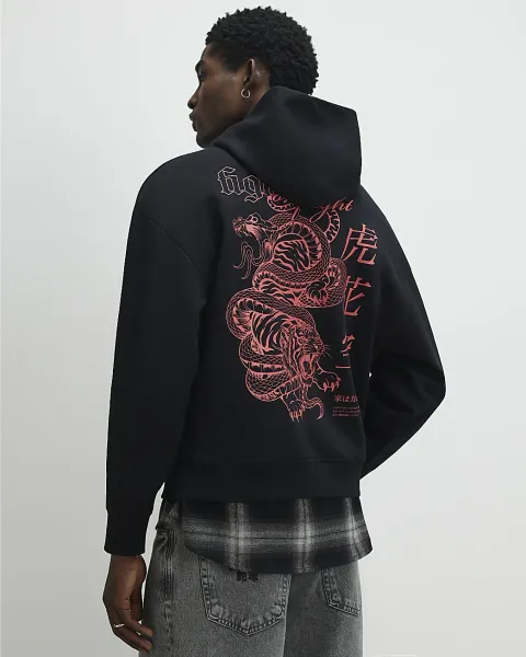 River Island Regular Fit Fight Snake Hoodie