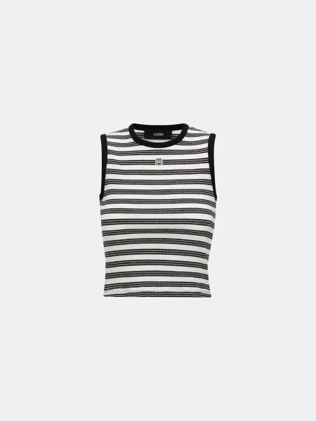 WOMEN - WOMEN'S MA STRIPED SLEEVLESS TOP - White