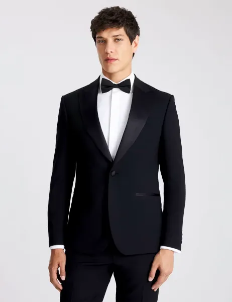 Moss Slim Fit Tuxedo Jacket Black