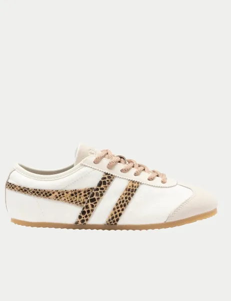 Gola Cleora Luxe Suede Lace Up Trainers White Mix