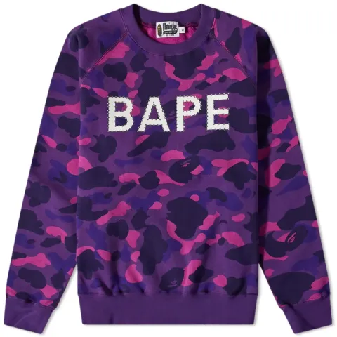 Colour Camo Crystal Stone Relaxed Fit Crew Swe