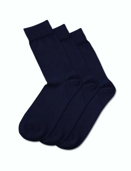 Charles Tyrwhitt 3pk Cushioned Cotton Rich Socks Navy