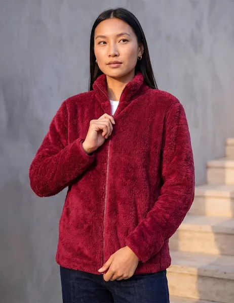 Roman Sherpa Fleece Jacket Burgundy Mix